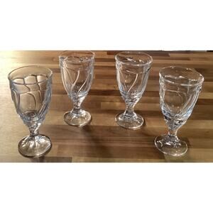 Set Of 4 Noritake Sweet Swirl Clear Glasses 7.5” Water Iced Tea Goblets